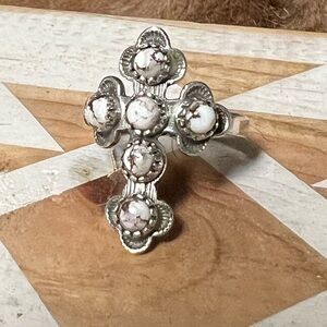925 Silver Wild Horse Cross Ring